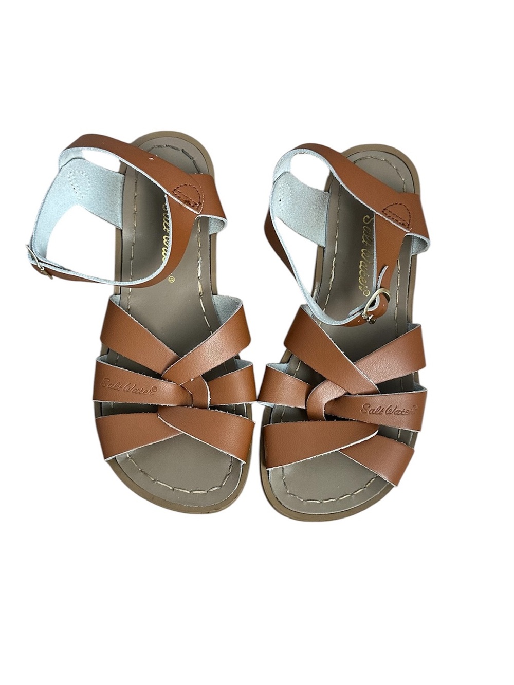 Salt Water Kids' Tan Leather Strappy Sandals